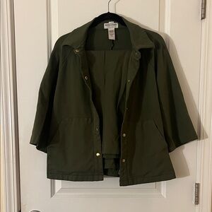Stylish Olive Green Cape Jacket